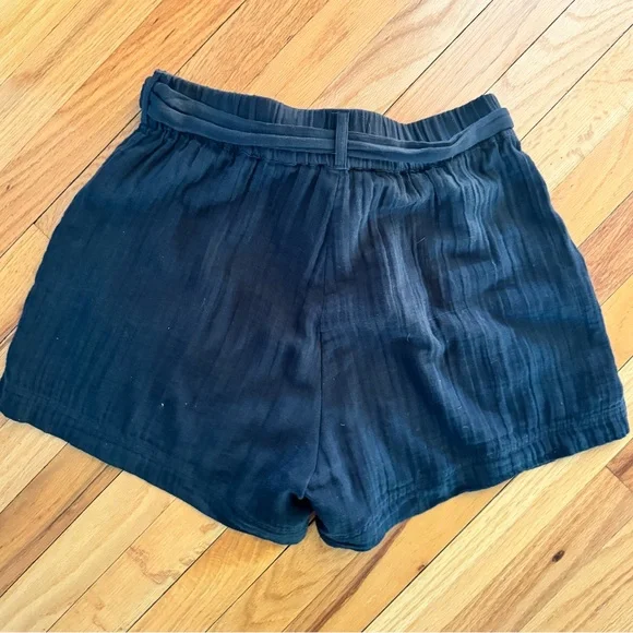 Pact High Waisted Gauze Linen Shorts with Tie - Picture 2 of 4